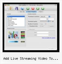using lightbox js with youtube video add live streaming video to website
