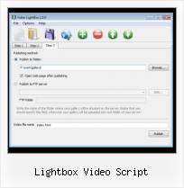 display video on website lightbox video script