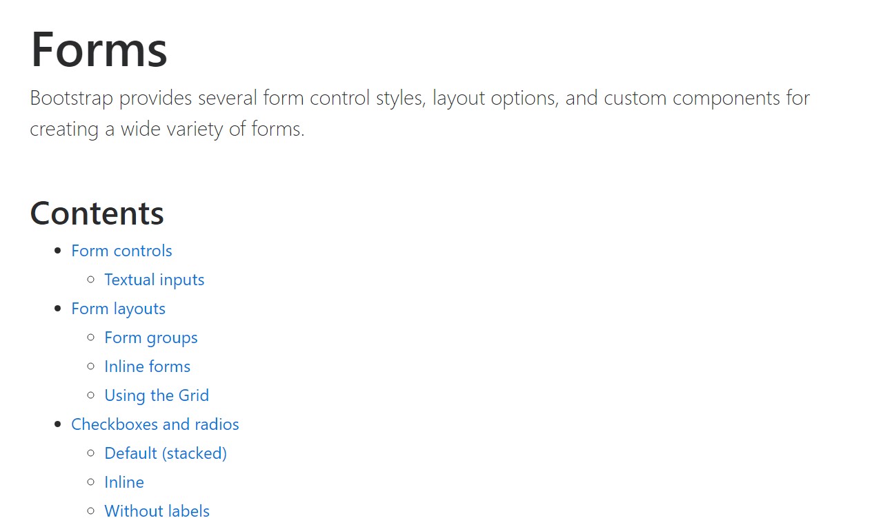 Usage of the label  within in Bootstrap Forms:  main  documents