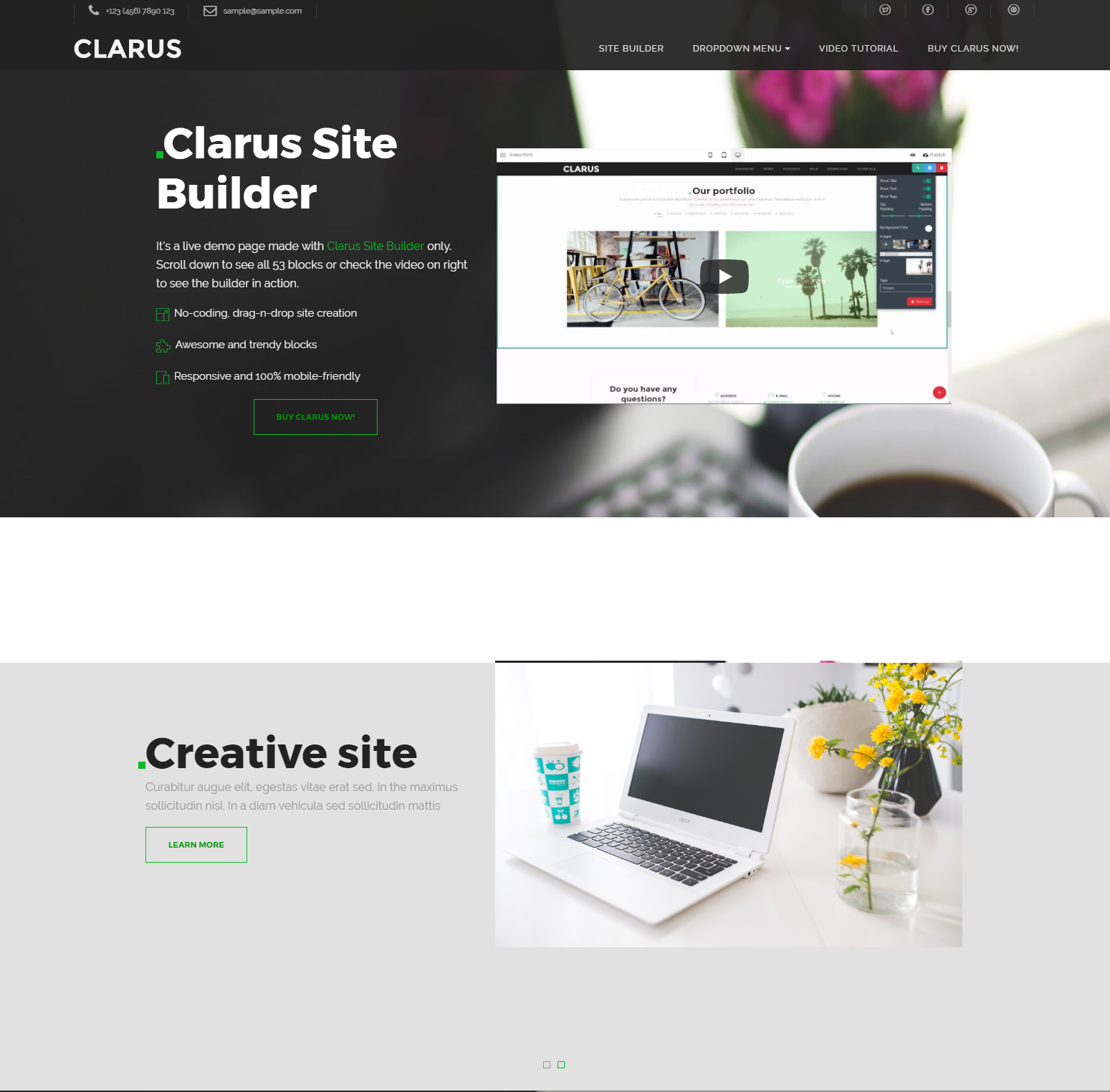 HTML Bootstrap Clarus Themes