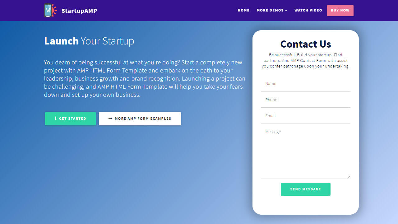 AMP HTML Form Template