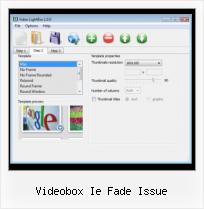 modal window to play video videobox ie fade issue